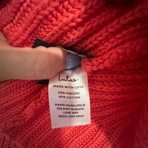 Lulu's Coral Tie-Back Cropped Sweater Tank - Picture 8 of 8